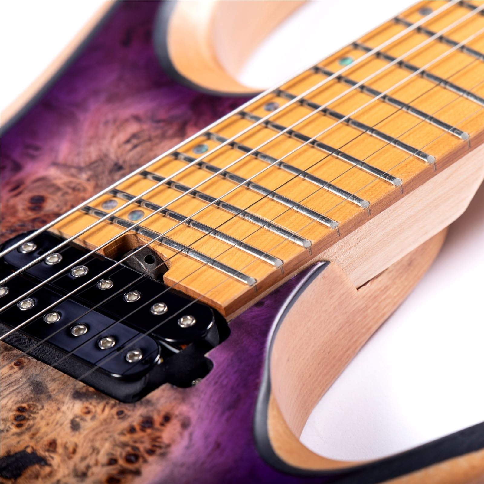 7-strunowa, 24-progowa, bezgłowa gitara elektryczna jazzowa(Brown)