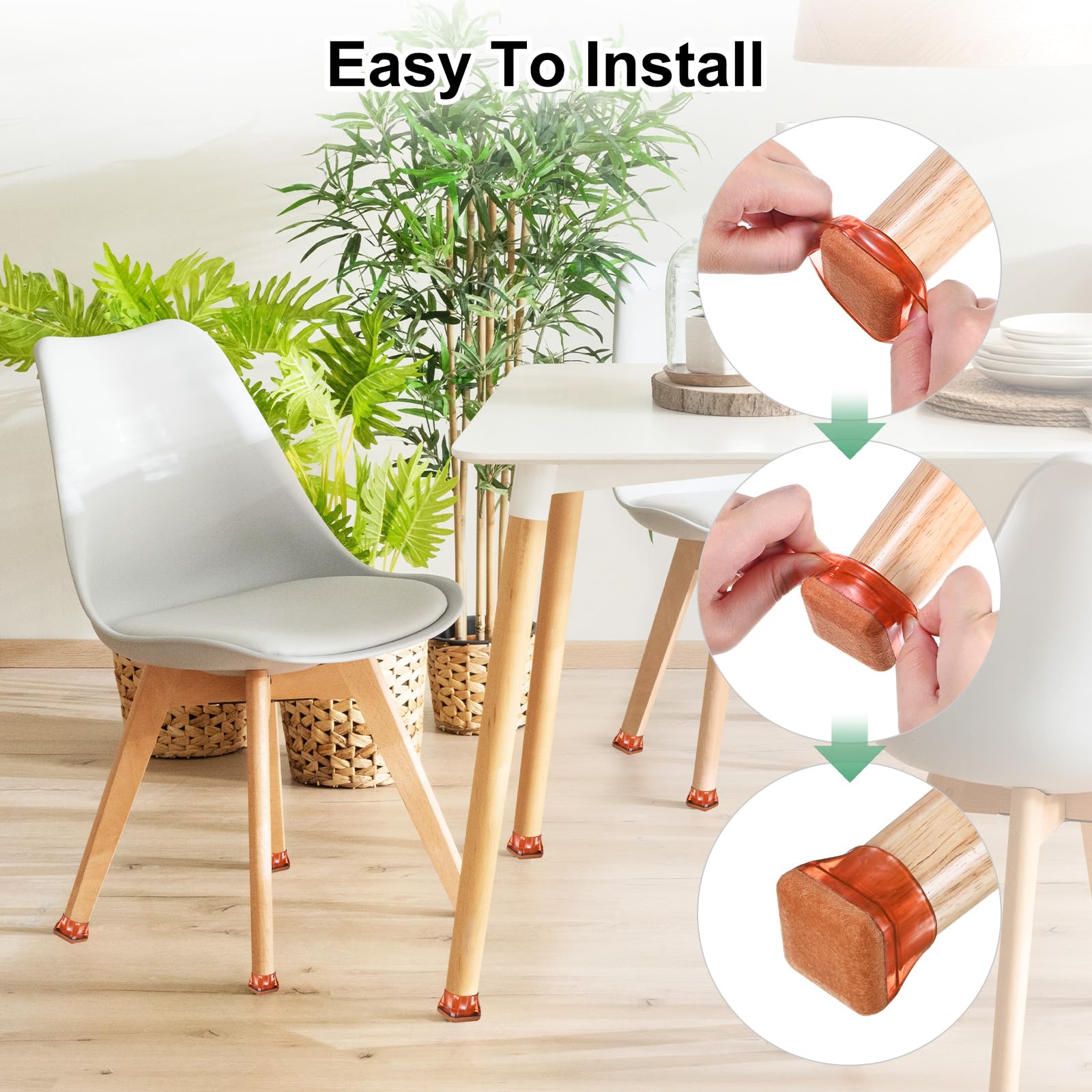 M METERXITY 4-Pack Chair Leg Floor Protectors - Image 4