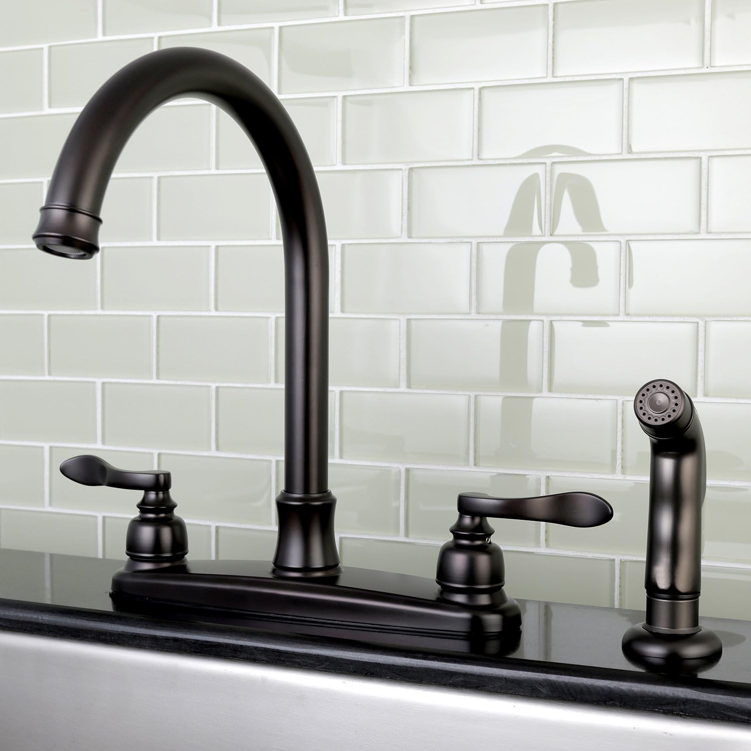 Kingston Brass FB7795NFLSP Nuwave French 8-inch Centerset Kitchen Faucet, Oil Rubbed Bronze