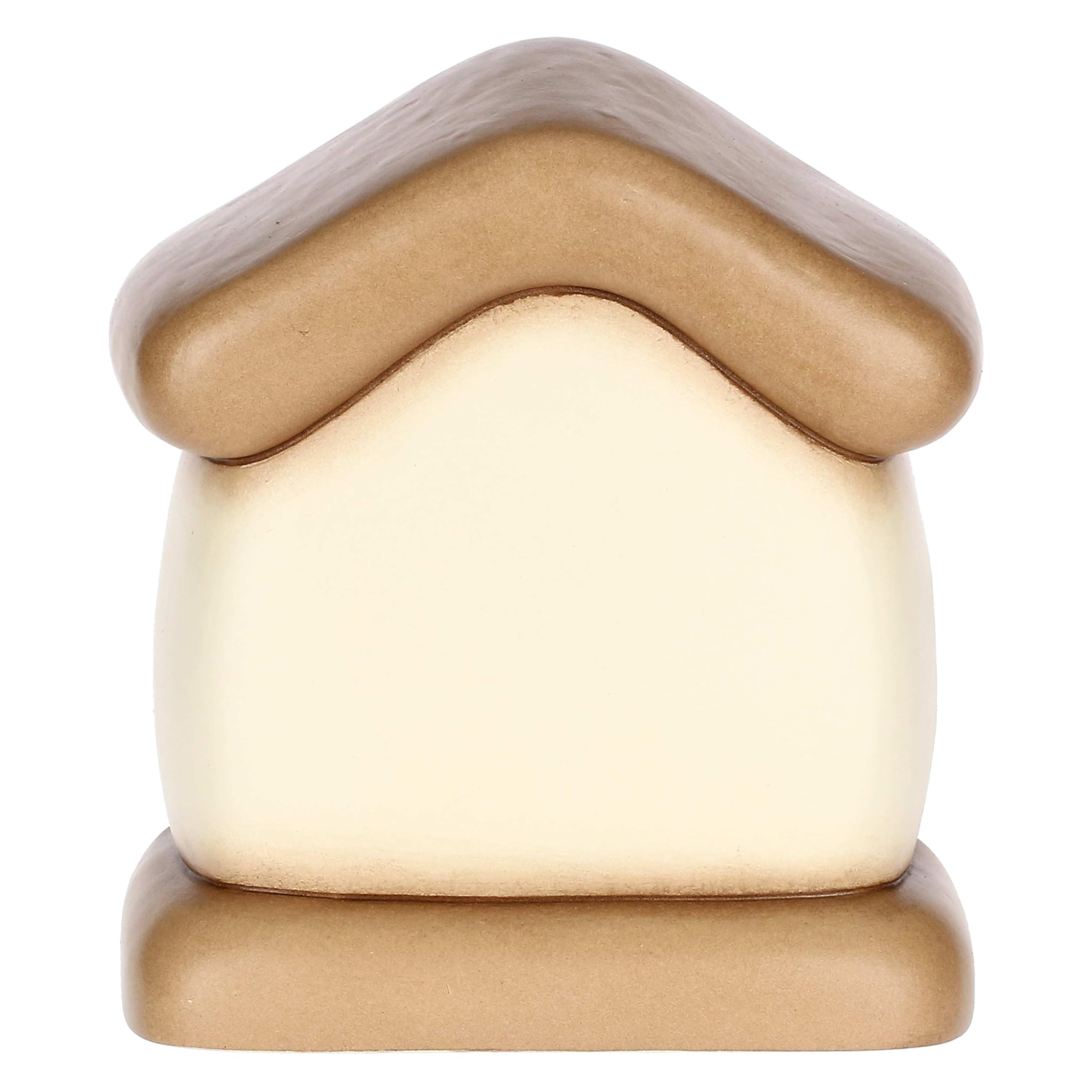 THUN, Mini Presepe con Capanna e Sacra Famiglia in Ceramica di Alta Qualità, Collezione Presepe Classico, Statuine per Presepe di Natale da Collezione, 11,7 x 9 x 13 cm