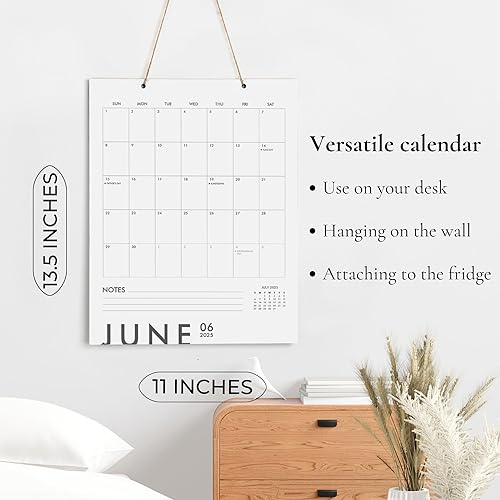 Miniatura 3 de Calendario magnético vertical en blanco y negro para nevera de abril de 2024 a septiembre de 2025  13.5 x 11 pulgadas, calendario minimalista para