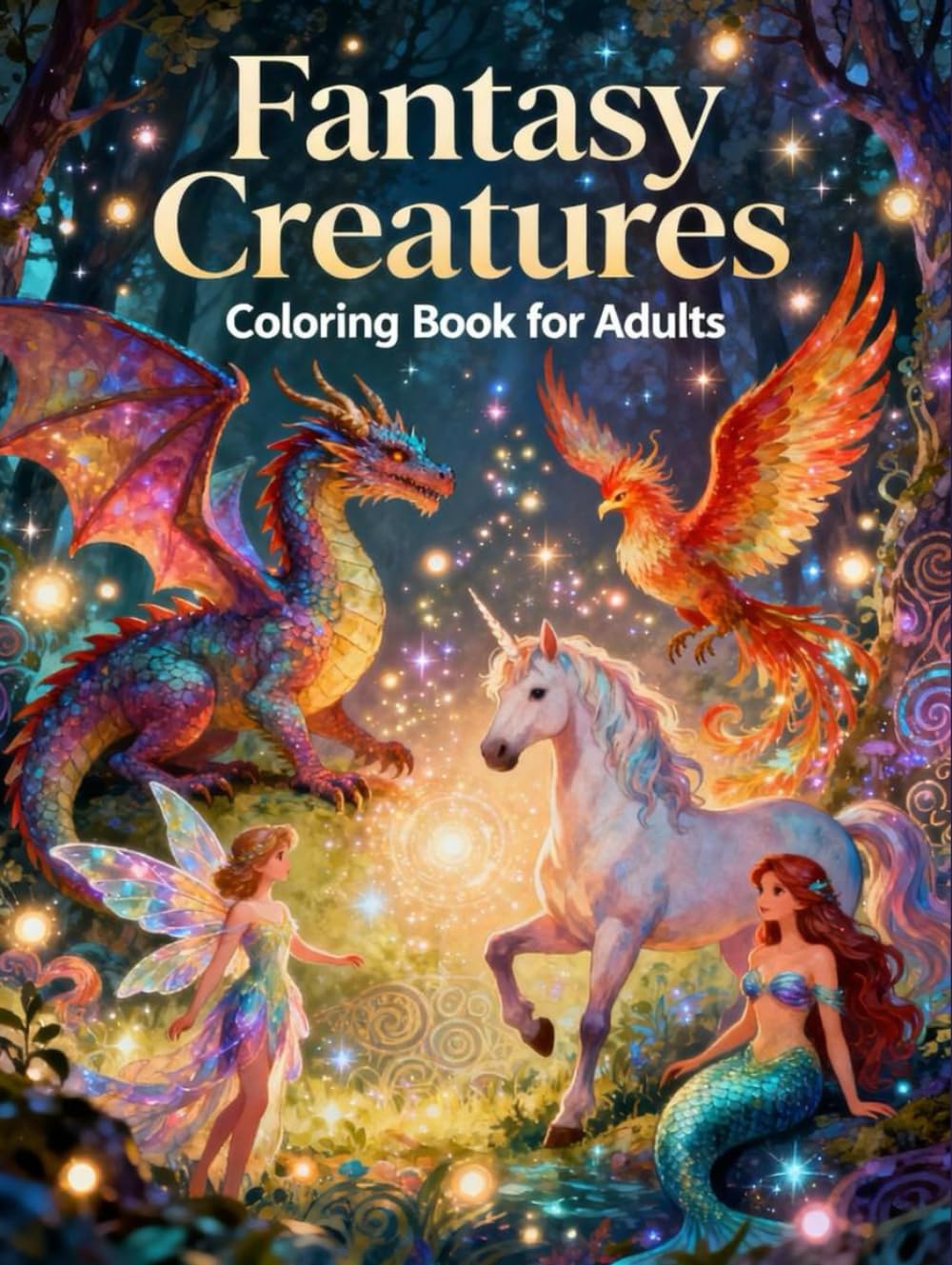 Fantasy Creatures: Mystical Beasts, Enchanted Worlds & Magical Designs for Adults