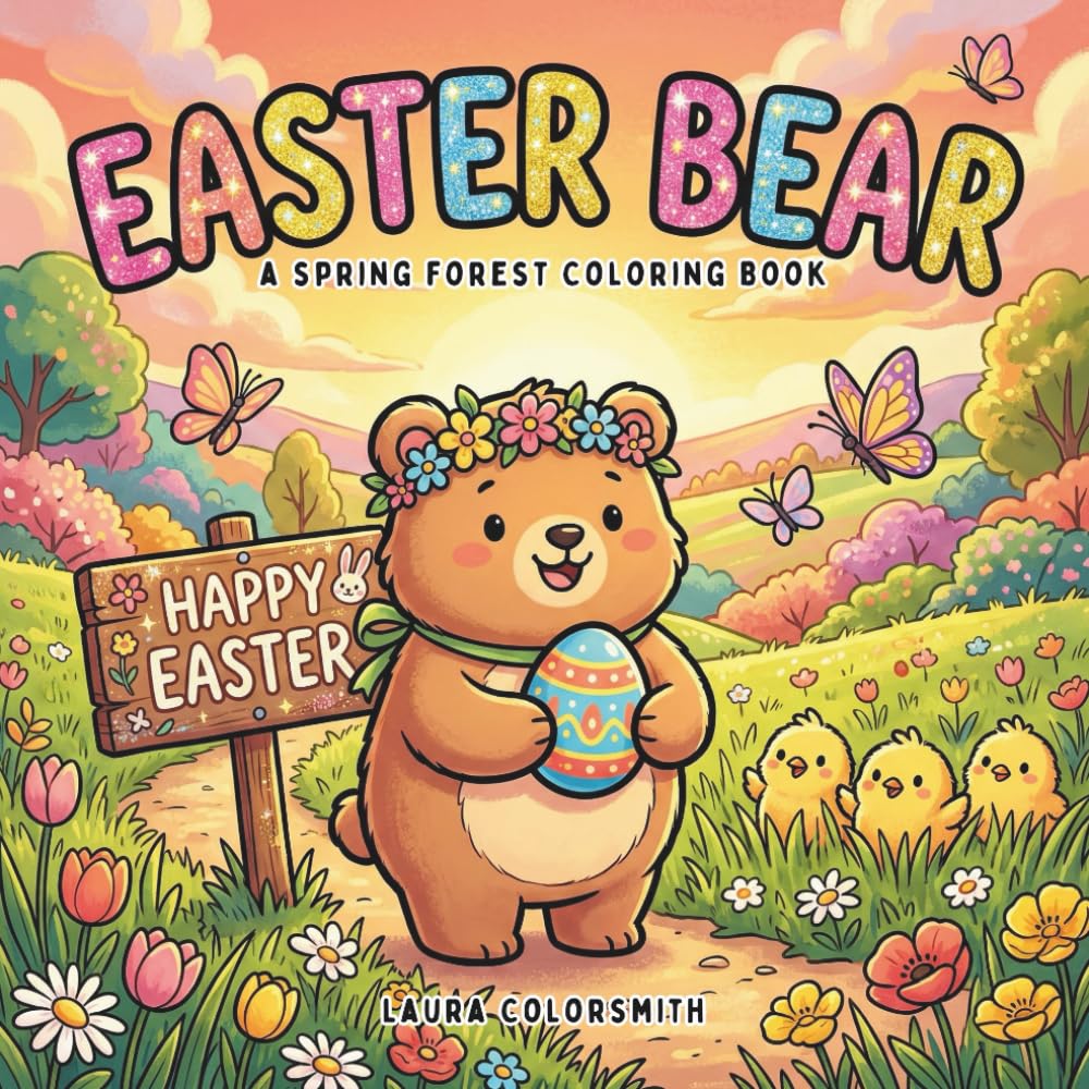 Easter Bear - A Spring Forest Coloring Book: Fun and Easy Easter Coloring Pages with Cute Bears, Bunnies, Eggs, and Spring Forest Activities for Boys and Girls (Coloring Book for Easter)