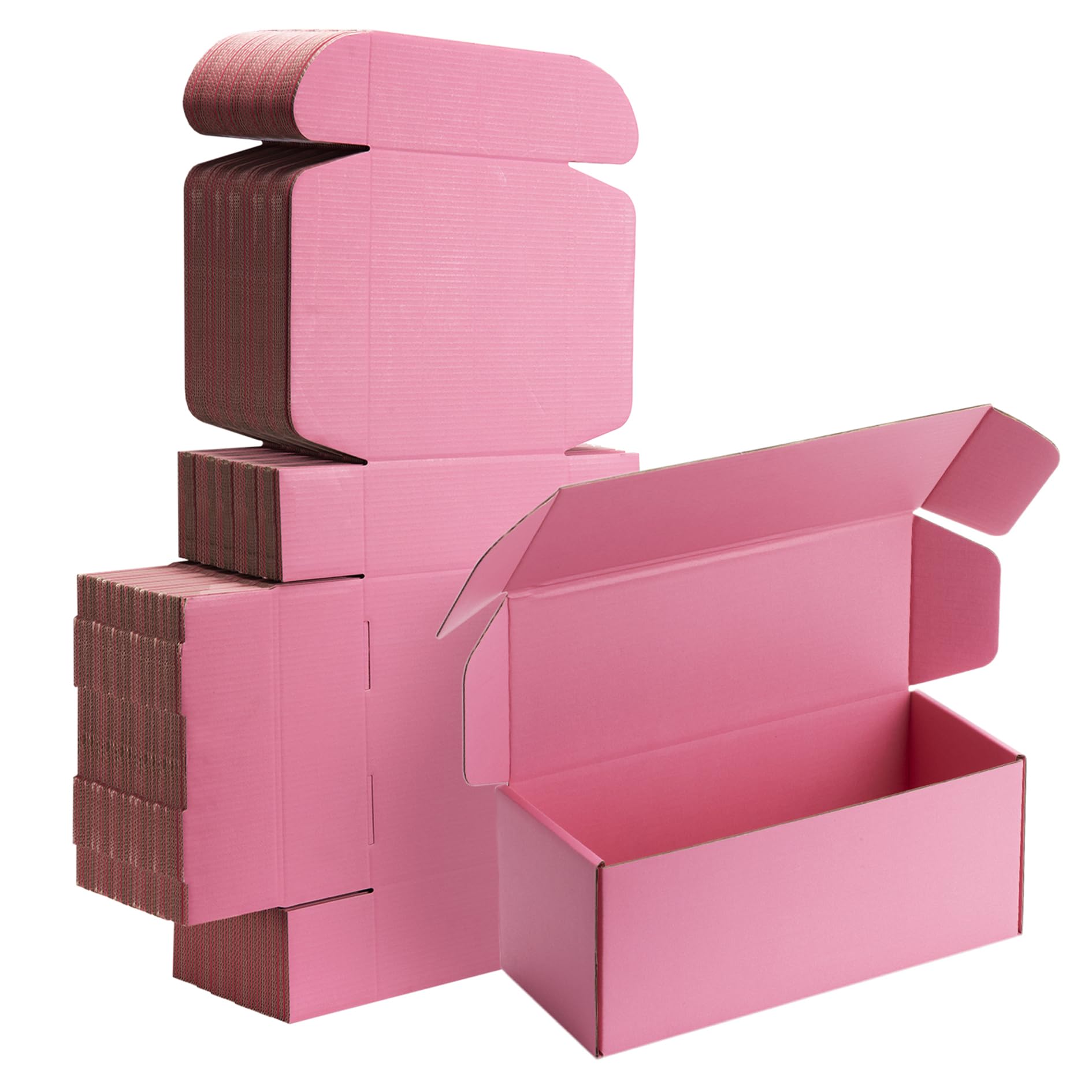 Yidomto 10x4x4 Pink Small Shipping Boxes - 25 Pack Corrugated Cardboard Mailer Boxes for Packaging, Mailing, Gift Giving | Sturdy, Recyclable, Perfect for Small Business Supplies, Ecommerce — image 1