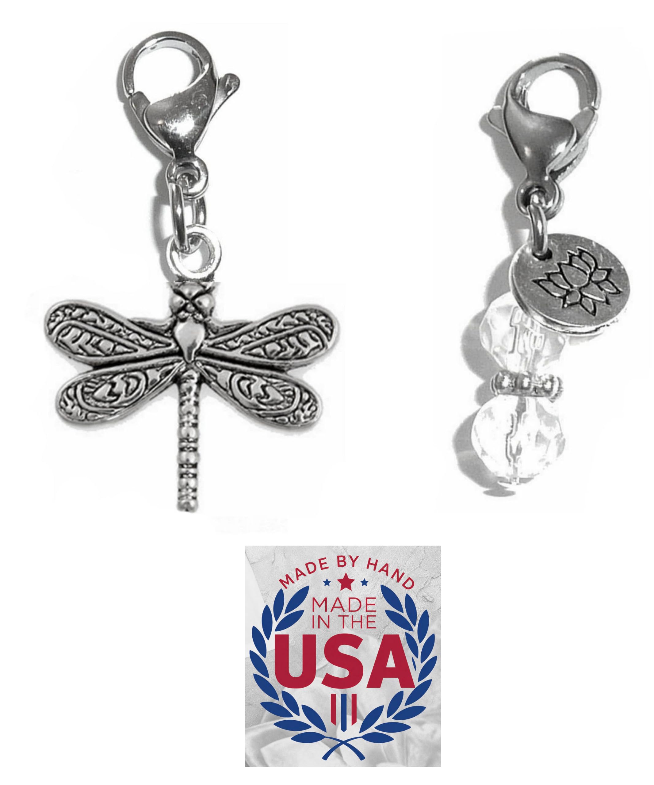Hidden Hollow Beads Clip On Charm for Purse, Handbag, Keychain, Zipper Pull, Backpack, Jewelry Accessory, USA