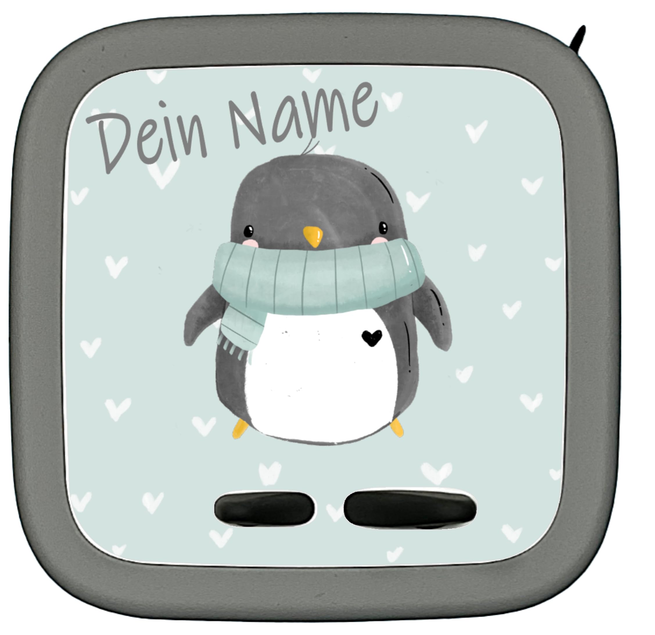 Fräulein Lotti - Motivfolie und Schutzfolie als Zubehör für die Toniebox 2 - Pinguin | Selbstklebend | Passgenau | Form wählbar | Optional mit Namen