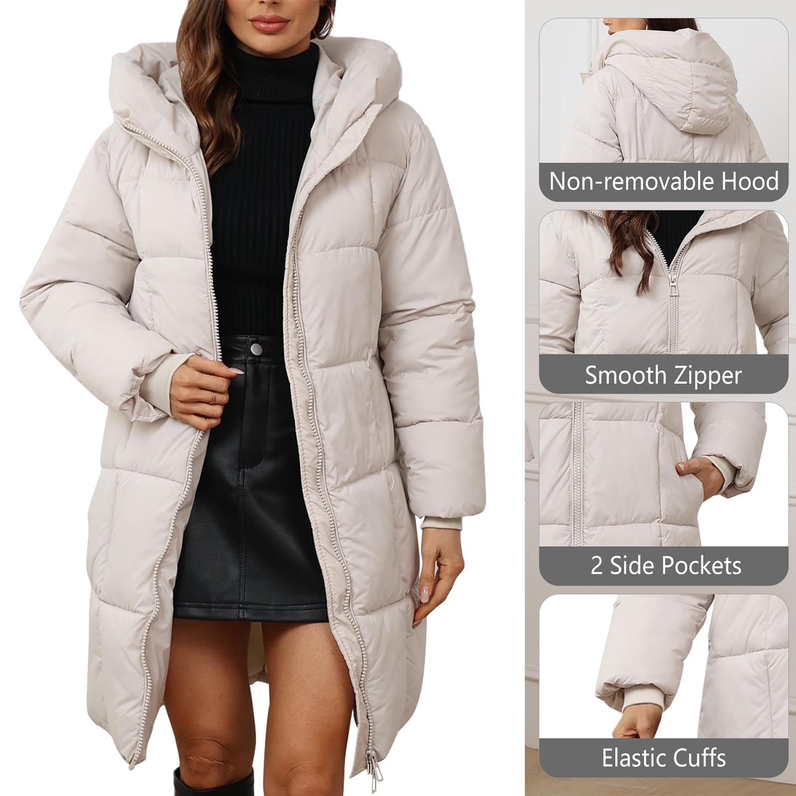 Generisch Winterjacke Damen Daunenjacken Wintermantel Daunenmantel Einfarbige Kleidung Frauen Dufflecoat Mode Frau Baumwolle Puffer Jacke Retro Fleecejacken Teddy Jacken