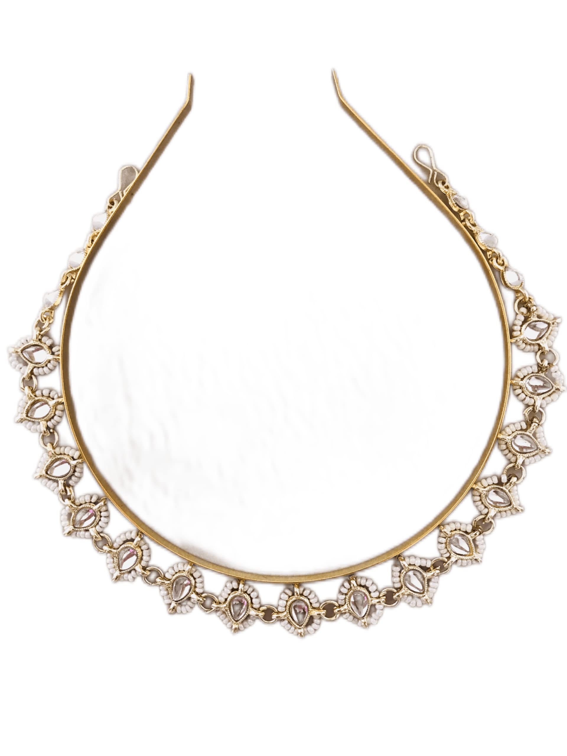 THE OPAL FACTORYHair Jewellery/Hair Pin/Hair Clip/Hair Pin Gold Plated kundan work and bead work hair bands for women and girls.