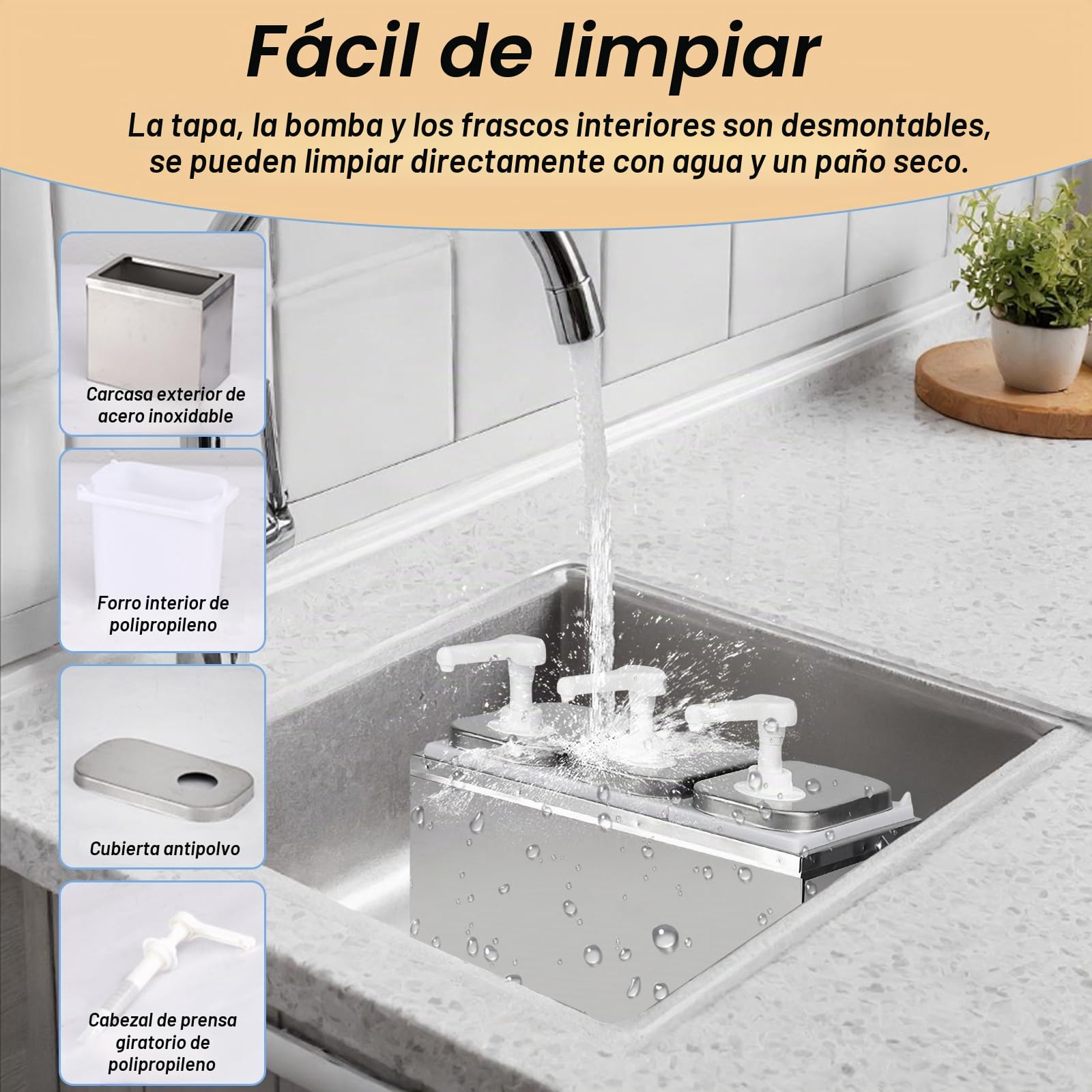 Dispensador de salsa de 6L, dispensador de salsa de acero inoxidable 304, 10cc por carrera de la bomba, dispensador de salsa para ketchup, mayonesa, salsa de carne, jarabe de postre, vinagre, aceite