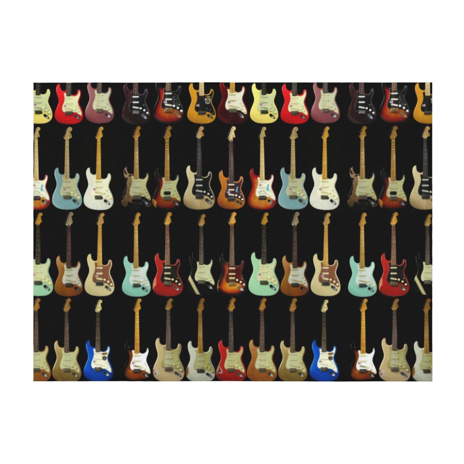 CHANGLEI Art Guitar Pattern Soft Throw Blanket Flannel Blanket,Personalised Print Warm Cozy Versatile Blanket(240g) For Bed Sofa