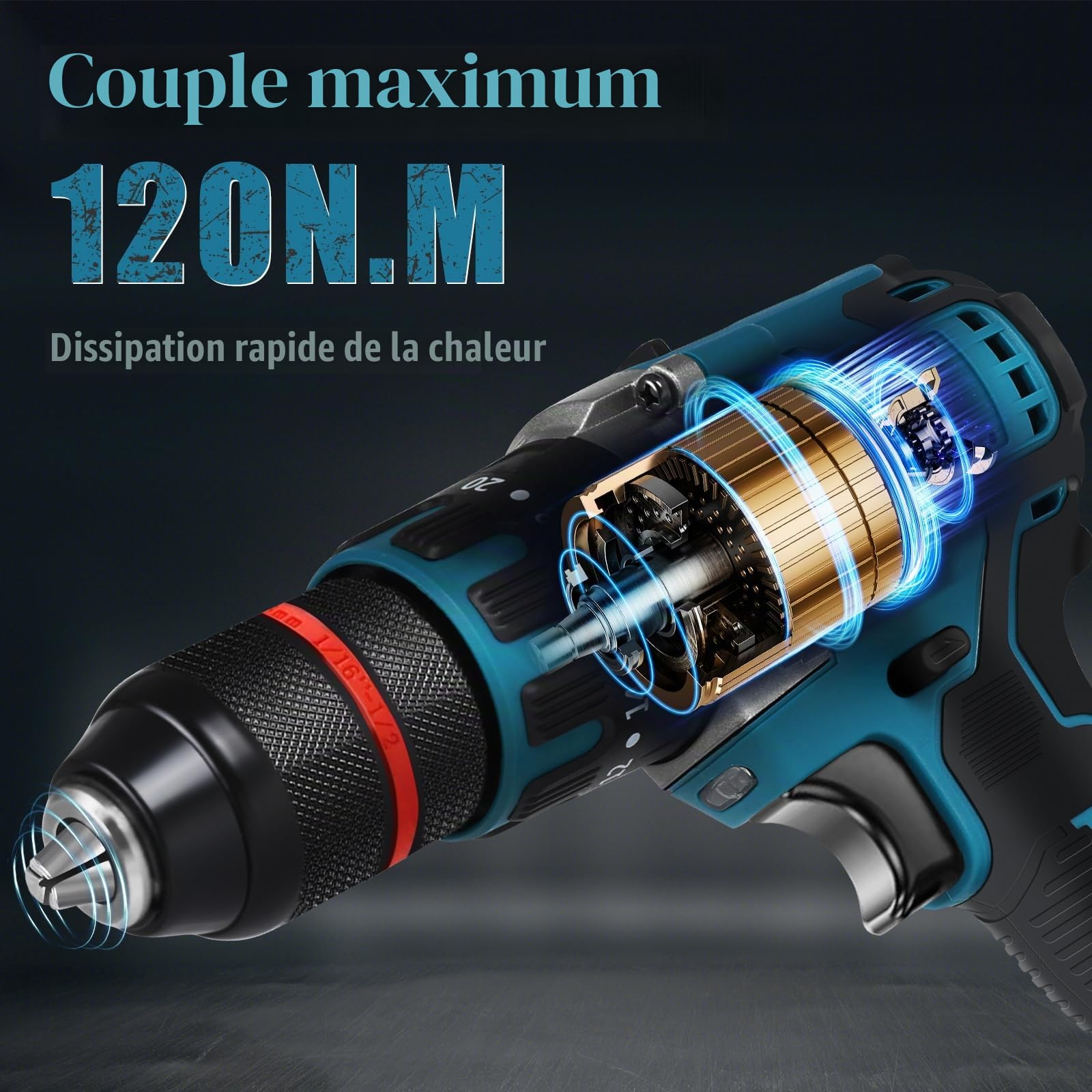 Perceuse Visseuse sans fil 120 N·m pour Makita 18V (sans batterie)