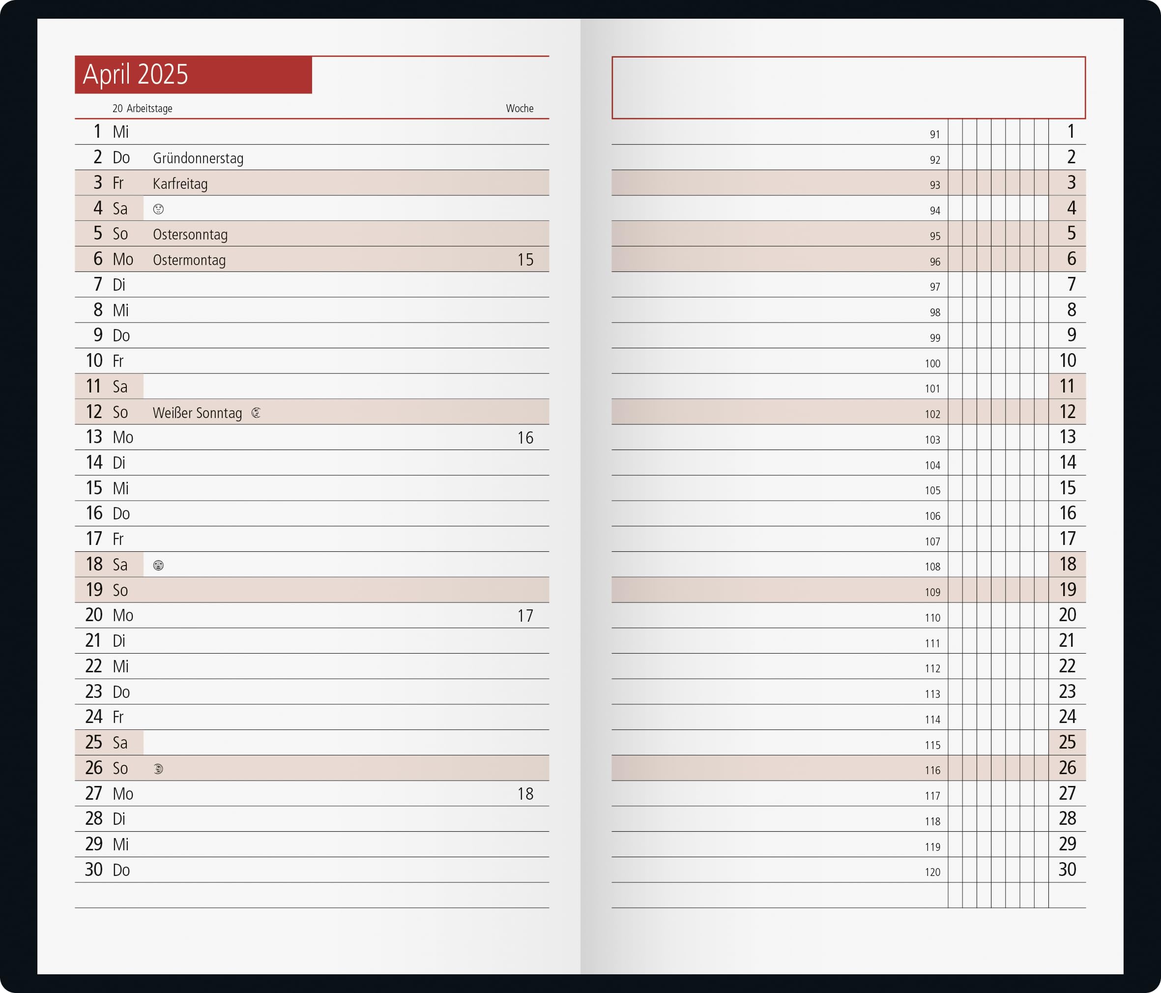 rido/id Pocket Diary Model TM 11 (2025), 2 Pages = 1 Month, A6, 40 ...