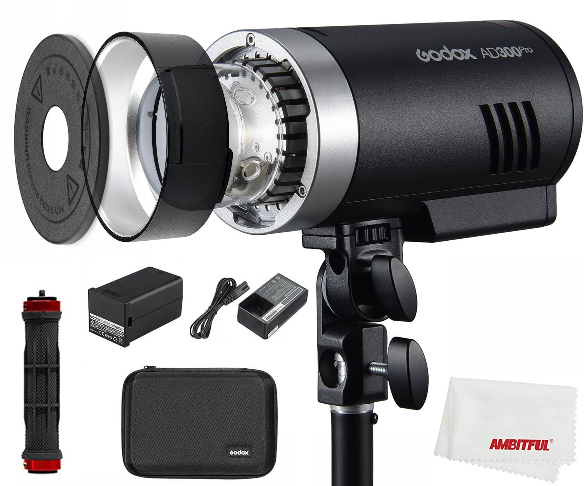 Godox AD300Pro Portable Outdoor Strobe Flash Light Vedio Monolight Strobe 5600K±100K 300Ws TTL Built-in 2.4G Wireless 1/8000 HSS with 2600mAh Lithium