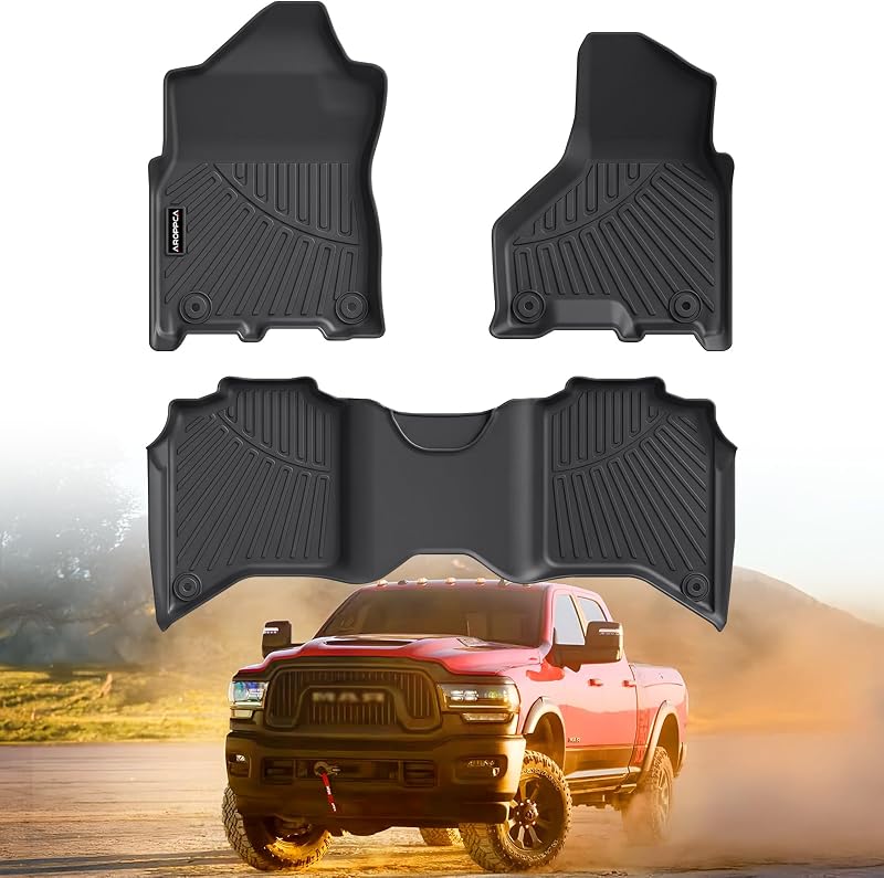 Tapetes automotivos em TPE para Dodge Ram 2500/3500 Crew-Cab 2019 a 2027 Aroppca, 3 peças