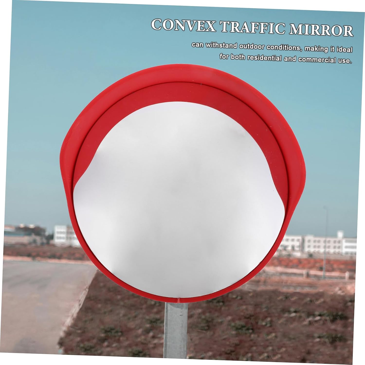 Generic Convex Mirror Weather Resistant Traffic Safety Mirror for Outdoor Indoor Use Enhanced Visibility for Driveways Hallways and Parking Areas