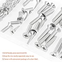 Vista 6 de Kit surtido de 50 tornillos Phillips de cabeza avellanada de 1/4-20 x 1/2 pulgadas, 3/4 pulgadas, 1-1/4 pulgadas, rosca gruesa, totalmente roscada a