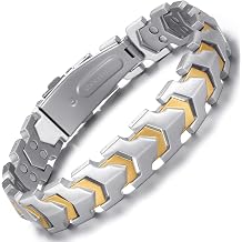 RainSo Magnetic Bracelets for Men, Stainless Steel Bracelet with 3800 Gauss, Classic Matte Finish, Calm Steady for Office Business Workplace 9.45 inch
