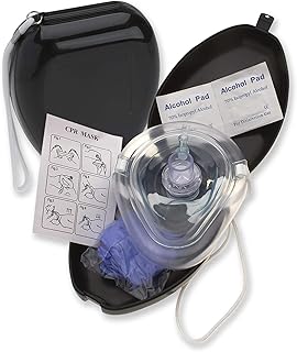 ASA TECHMED Tactical CPR Rescue Mask, Adult/Child Pocket Mask, Hard Case with Easy Wrist Strap (2)