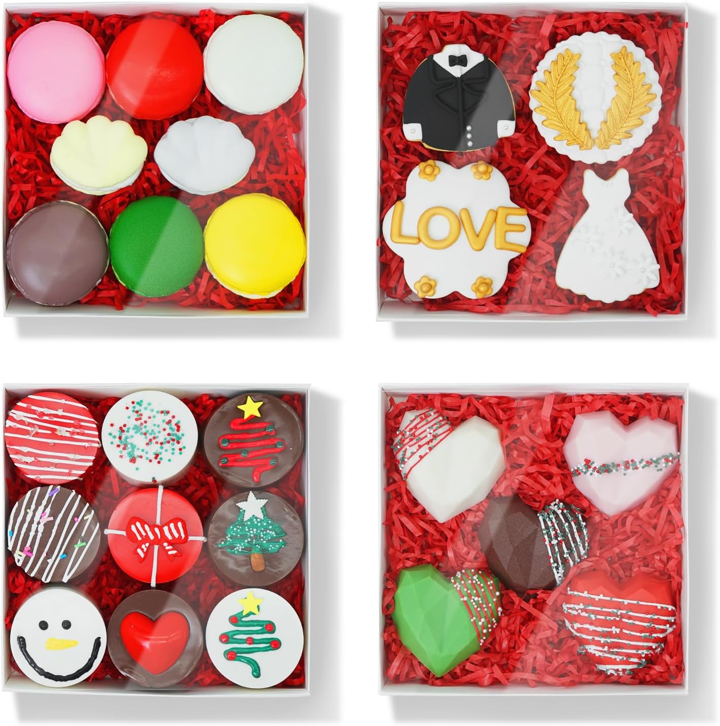 XINHPKGG 50 Pcs Cookie Boxes 6"x6"x1 1/4" Bakery Boxes with Clear Window | Treat Boxes, Clear full window, Easy assemble, Bakery takeout containers, Valentine's bakery packaging, Sweet treat boxes