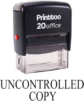 Printtoo Custom Stamp UNCONTROLLED Copy Self Inking Rubber Stamp Office Stationary-Black