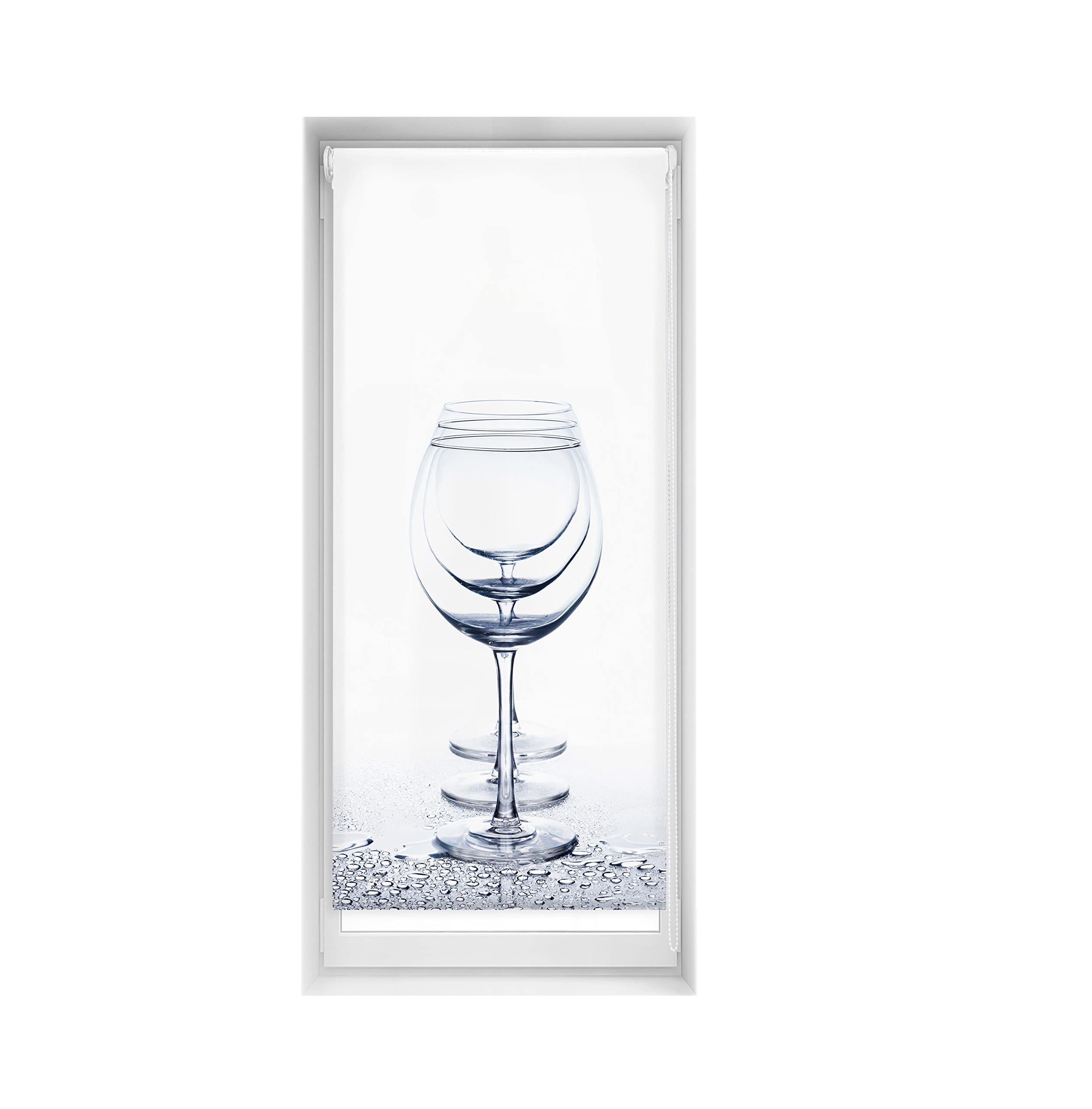 Blindecor Easy Blackout Roller Blind, No Drilling Required, Digital Print, Crystal, 60 x 150 cm (width x height), Fabric Dimensions 57 x 145 cm, Thermal Roller Blind