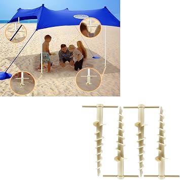 UMARDOO Family Beach Tent 10FT with 4Pcs Sand Anchors
