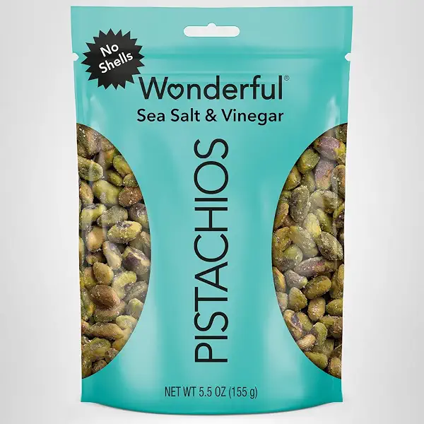 Wonderful Pistachios No Shells, Sea Salt & Vinegar Nuts, 5.5 Ounce Resealable Bag, Protein Snacks, Vegan Snacks, Healthy Snacks for Adults 8