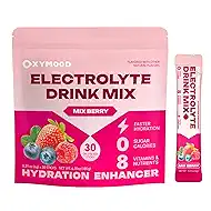 Sugar Free Electrolytes Powder Packets - Salty High Sodium Hydration Packets, Electrolytes Drink Mix for Fitness Enthusiasts & Outdoor Workers, Calories Free(Berry Mix 30 Sticks)