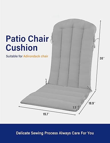 Miniatura 2 de YEFU Adirondack - Juego de 2 cojines delgados para silla mecedora con correas, cojín plegable para silla de patio para interiores y exteriores, 19.7