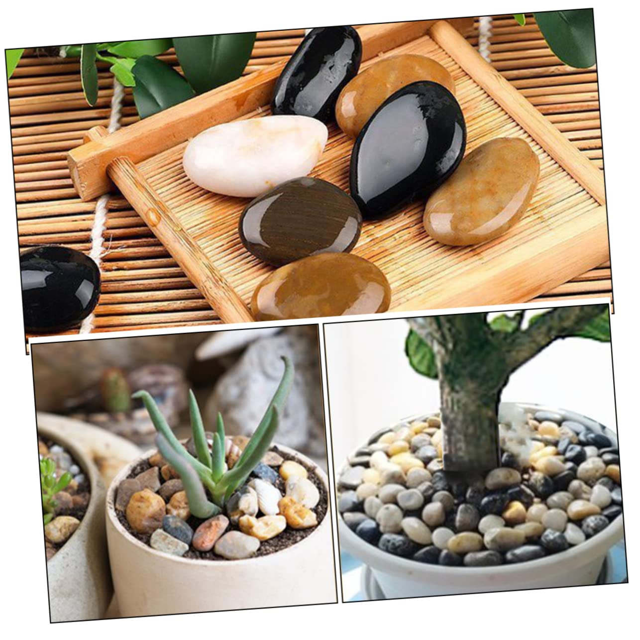 2taschen Beutel Natursteine Für Aquarien Ziersteine Für Pflanzen Und Vasen Polierte Kiesel Für Stilvolle Dekoration Für Aquarien Und Gartendeko