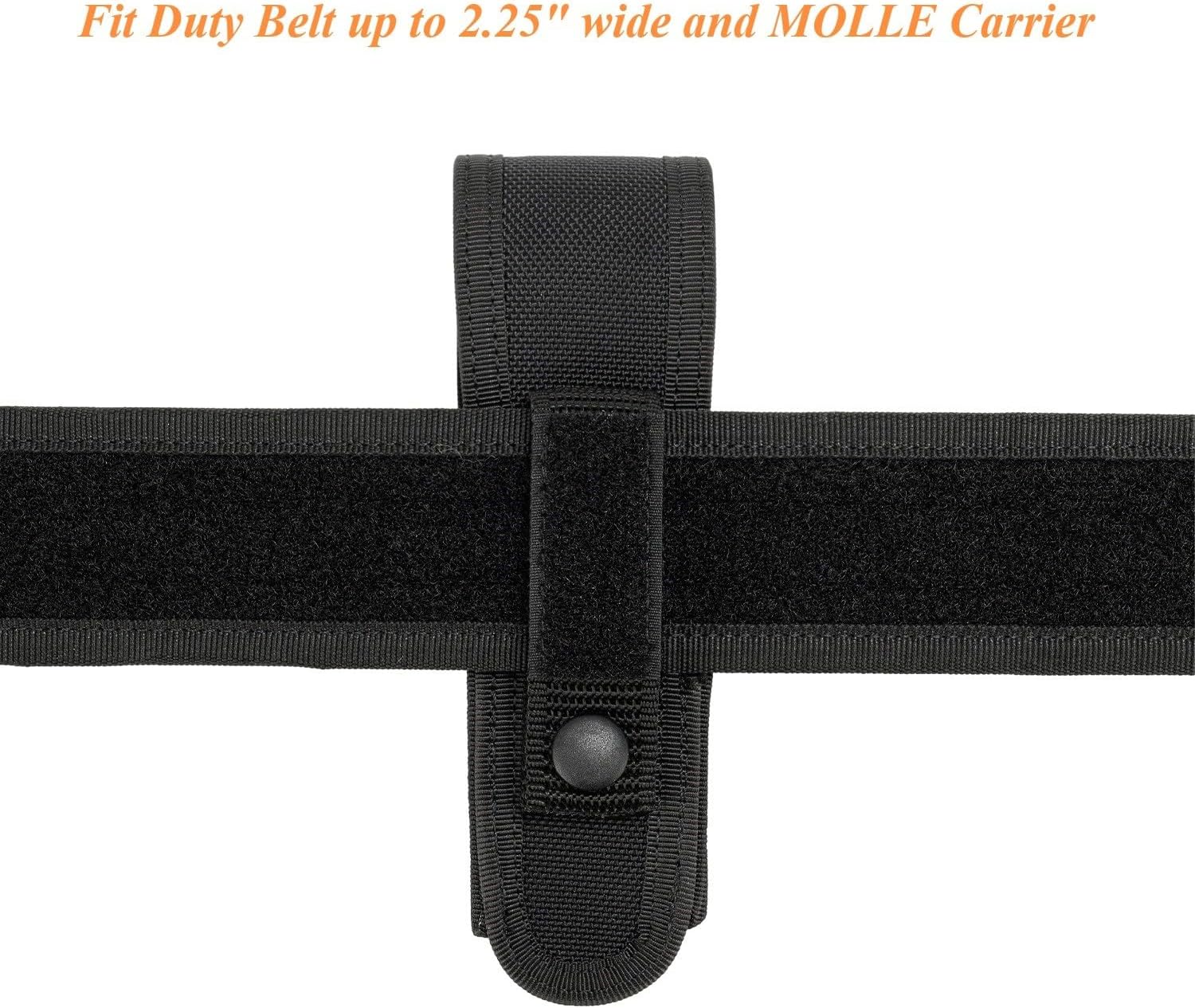 Flashlight Holster for Duty Belt Police Light MOLLE Holder Tactical Torch Case 1"-1.25" Handheld Flashlight Nylon Pouch Carry Pocket Hammer Loop Carrier Gear Sheath Tool Scabbard - Image 3