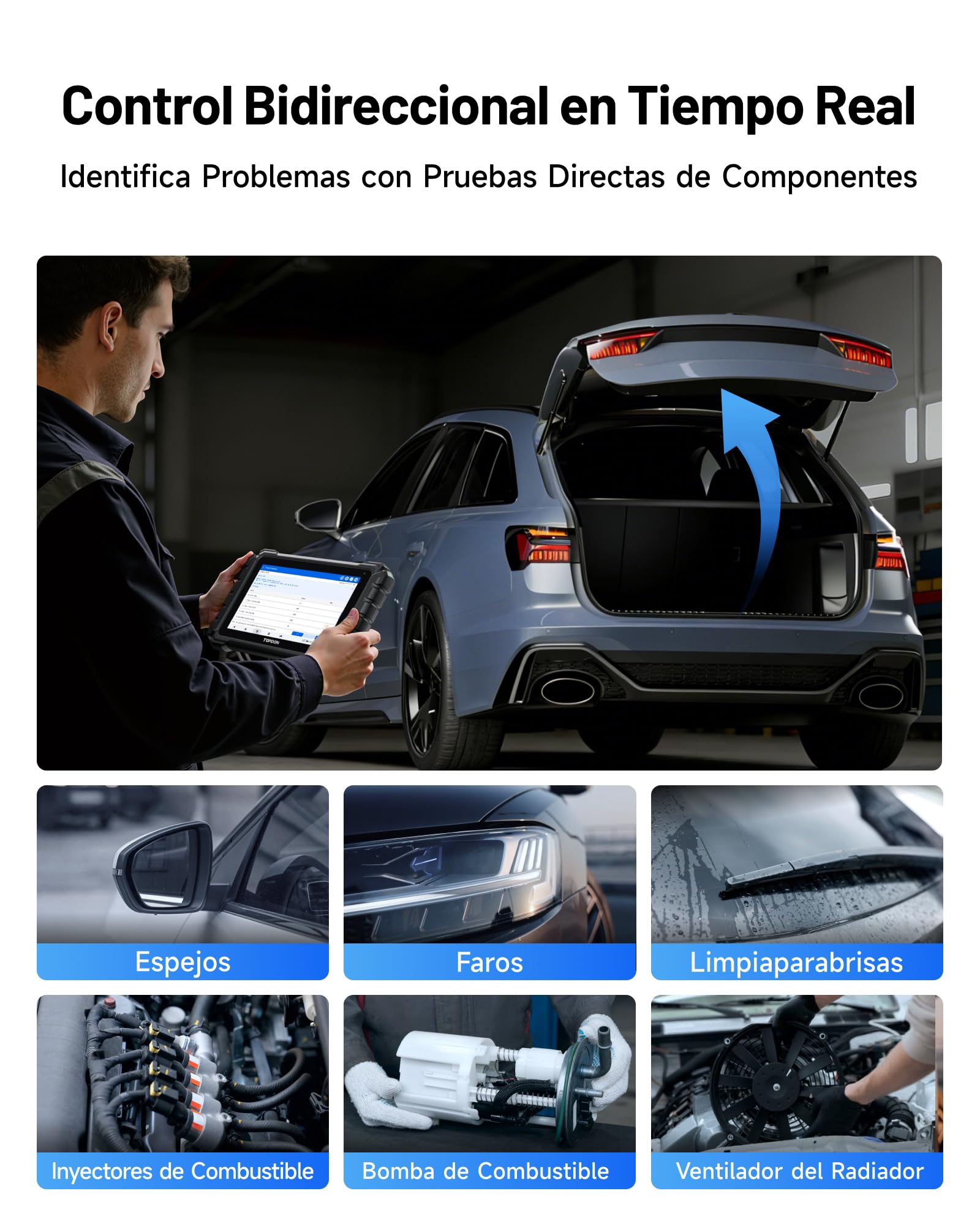 TOPDON One obd2 Diagnosis Scanner con Codificación ECU, Topología OE, J2534 Pass-Thru, 50+ Reset, Bidireccional Maquina Diagnosis Coche Multimarca, TopFix AI, FCA/Renault/VAG SFD SGW, CANFD & DoIP