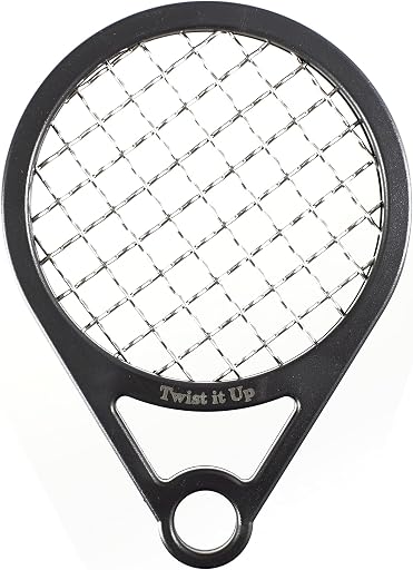 Twist It Up Comb (Bond Black) - Alternative for Hair Sponges, Creates Curls and Twists for Black Men, Tennis Racket Design