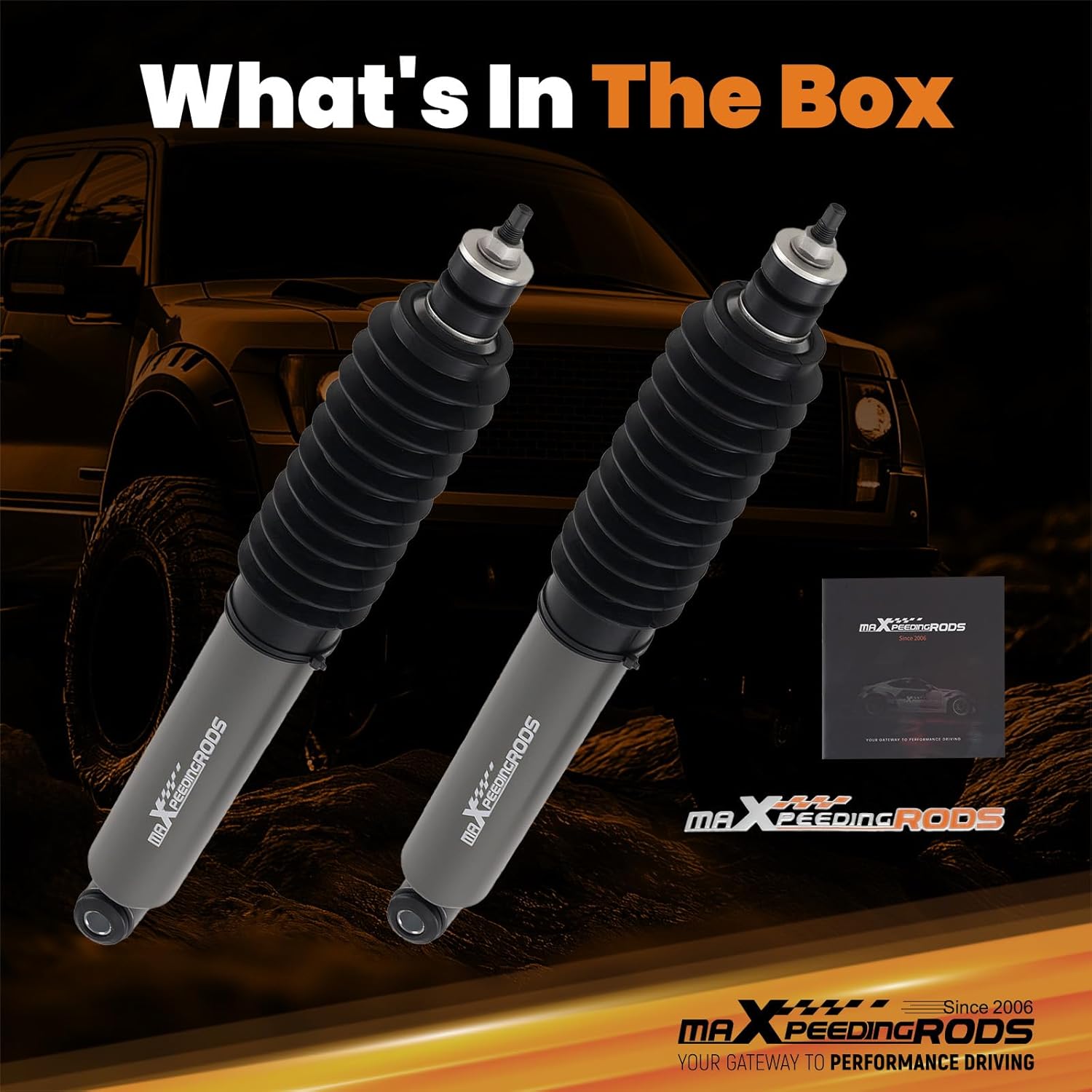 maXpeedingrods 0-2.5” Front Shocks for Ford F-150 Bronco 1980-1996 4WD, G1 Series Upgraded