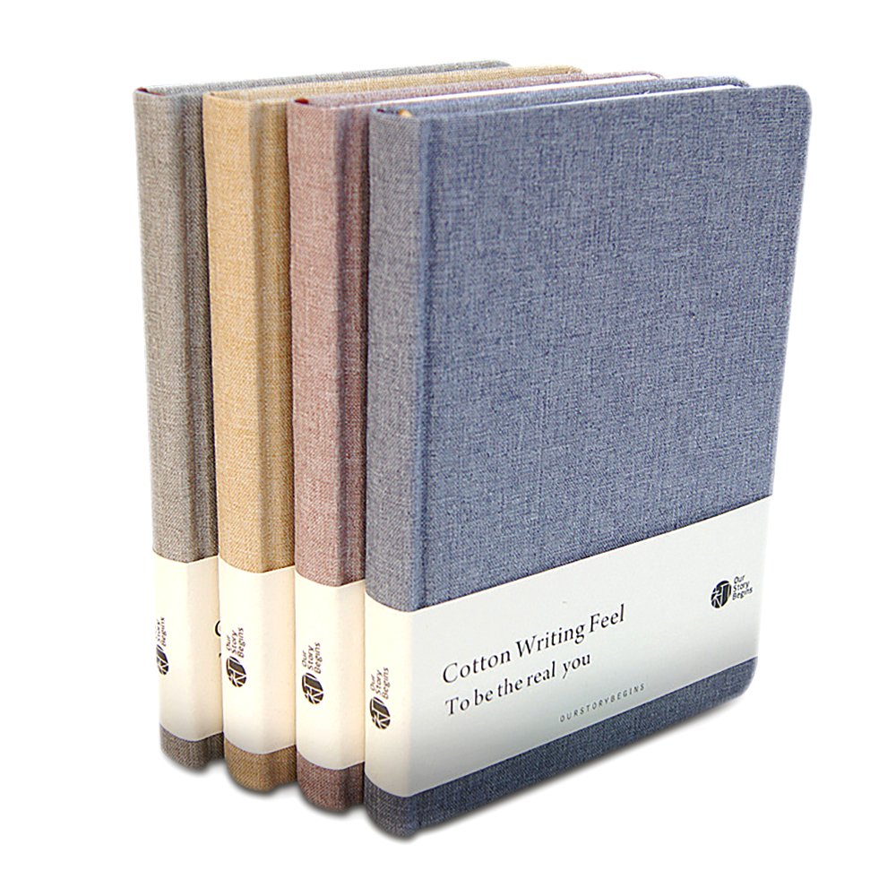 Zhi Jin 1Pc Notebook Journal Blank Paper Classic Thick Cloth Notepad Diary Hard Cover Linen Red