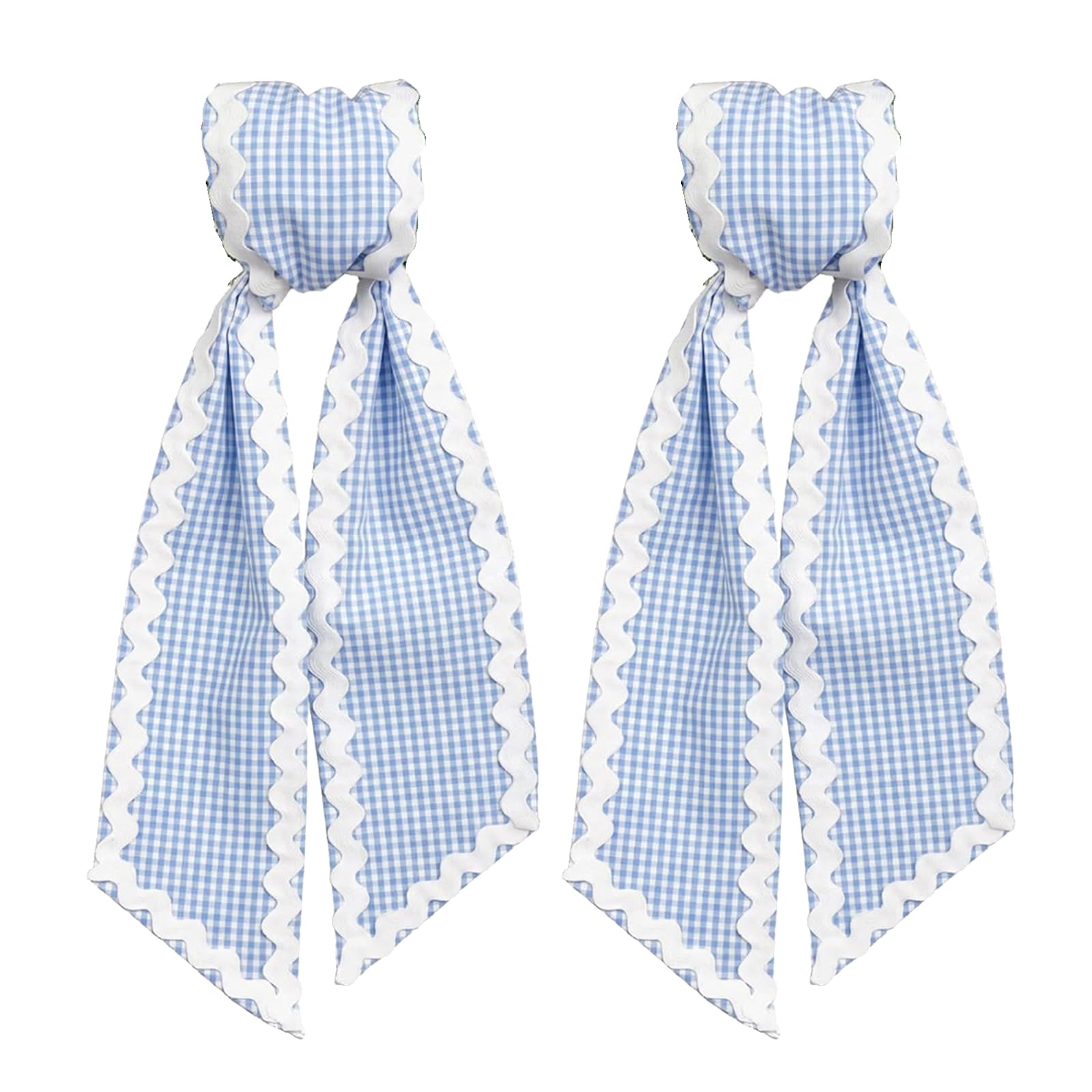 Of 2 Scalloped Wreath Sashes for Front Door Garland Ribbon Accessories for Yard Doorway Outdoor Indoor Bowknot Decors Wreath Sashes