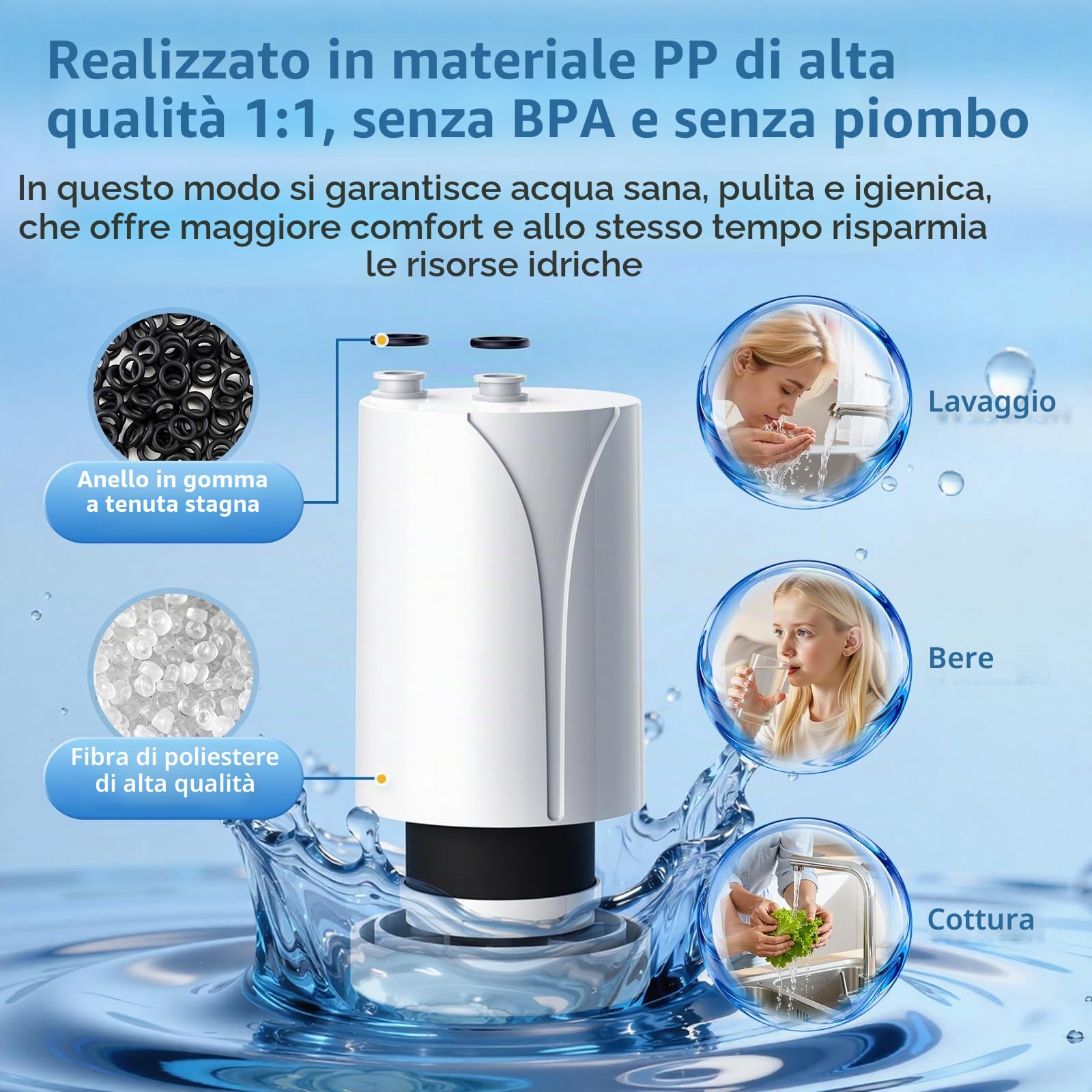 Cartuccia filtrante per rubinetto Brita On Tap HF/V/V-MF da 600 l, filtro dell'acqua per cartuccia filtro BRITA On Tap V (4 pezzi)