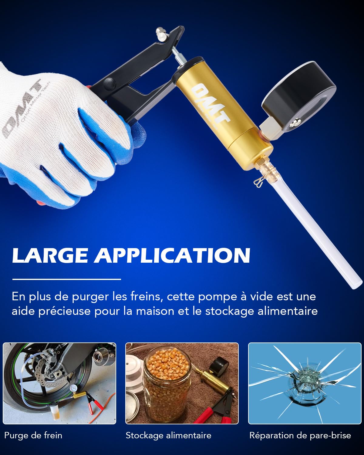 Orion Motor Tech Pompe à Dépression et Purgeur de Frein Moto & Auto, Kit de Purge de Liquide de Frein avec Pompe à Vide Manuelle et Manomètre, Testeur de Système de Vide Professionnel