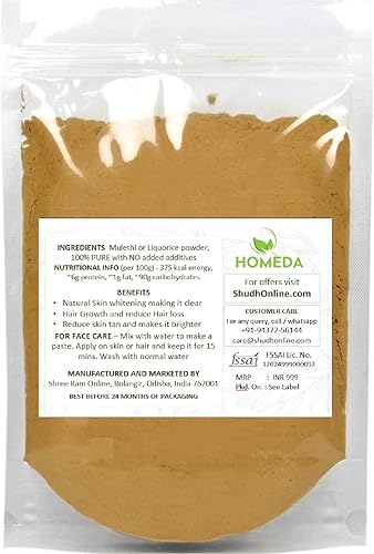 Miniatura 8 de Polvo orgánico de raíz de regaliz (3.5 oz - 100 g), polvo de mulethi orgánico para la cara, extracto puro de raíz de regaliz para la piel, Regaliz