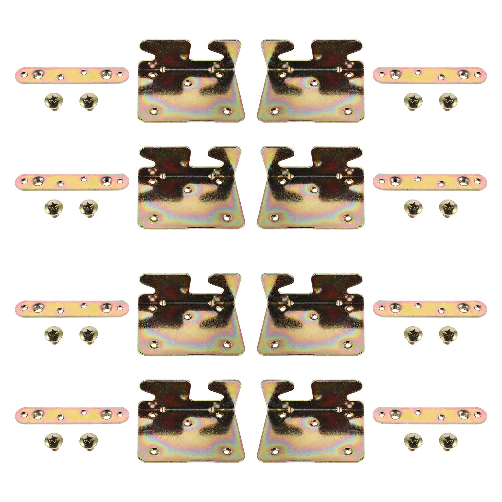 VALICLUD Set 8 Accessori per Ferramenta per Letto Connettori per Impieghi Gravosi in Metallo Staffe Invisibili per Sponde Letto Kit Fissaggio Silenzioso per Mobili