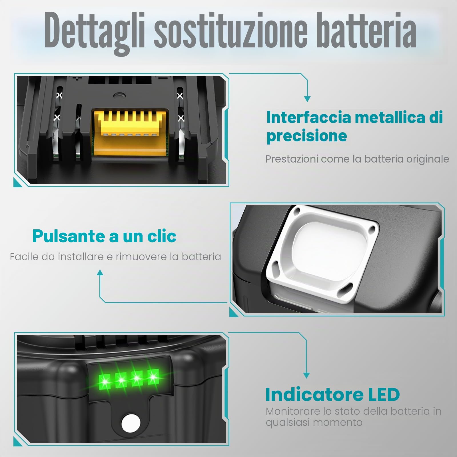 4 batterie da 5,5 Ah per Makita LXT, ASUNCELL 18 V DC18RC, compatibili con tutte le batterie agli ioni di litio Makita 14,4 V-18 V BL1830 BL1850 BL1430