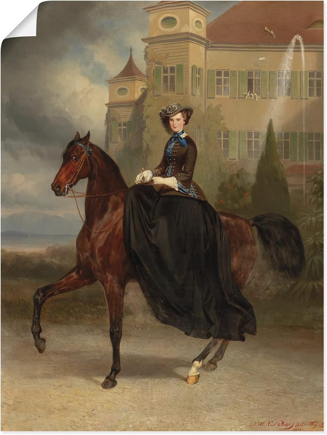 ARTland Piloty U3GL Art Print Wall Poster Picture without Frame 45 x 60 cm Portrait Format People Historical Person Empress Elizabeth Sissi Bride Karl Theodor