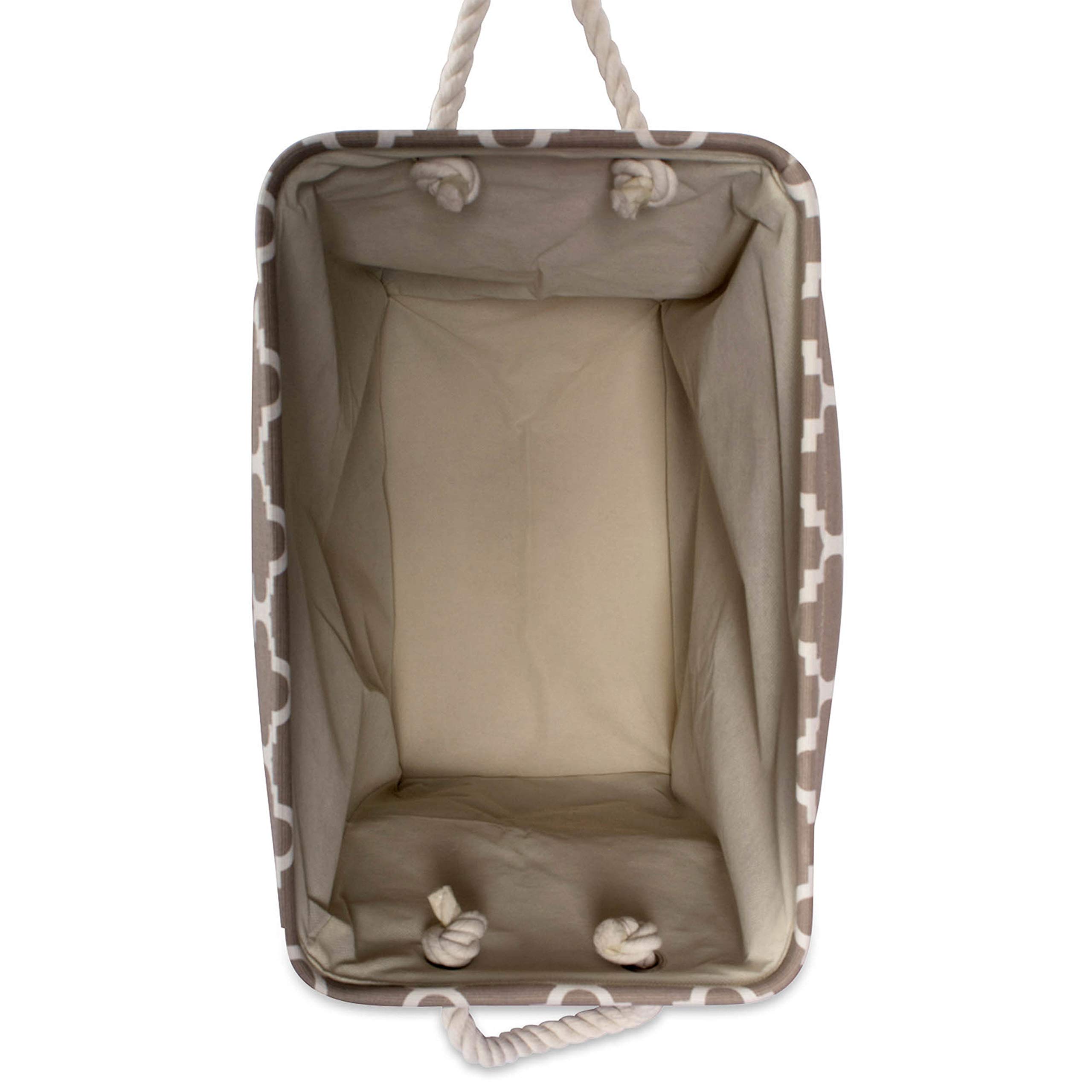 DII Printed Polyester Storage Bin -Large Rectangle, Brown Lattice - Image 2
