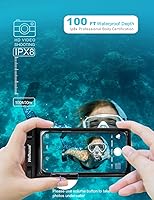 Vista 3 de Funda universal impermeable para teléfono con cordón para teléfono celular IP8X buceo al aire libre playa flotante bajo el agua hasta 7.0 pulgadas
