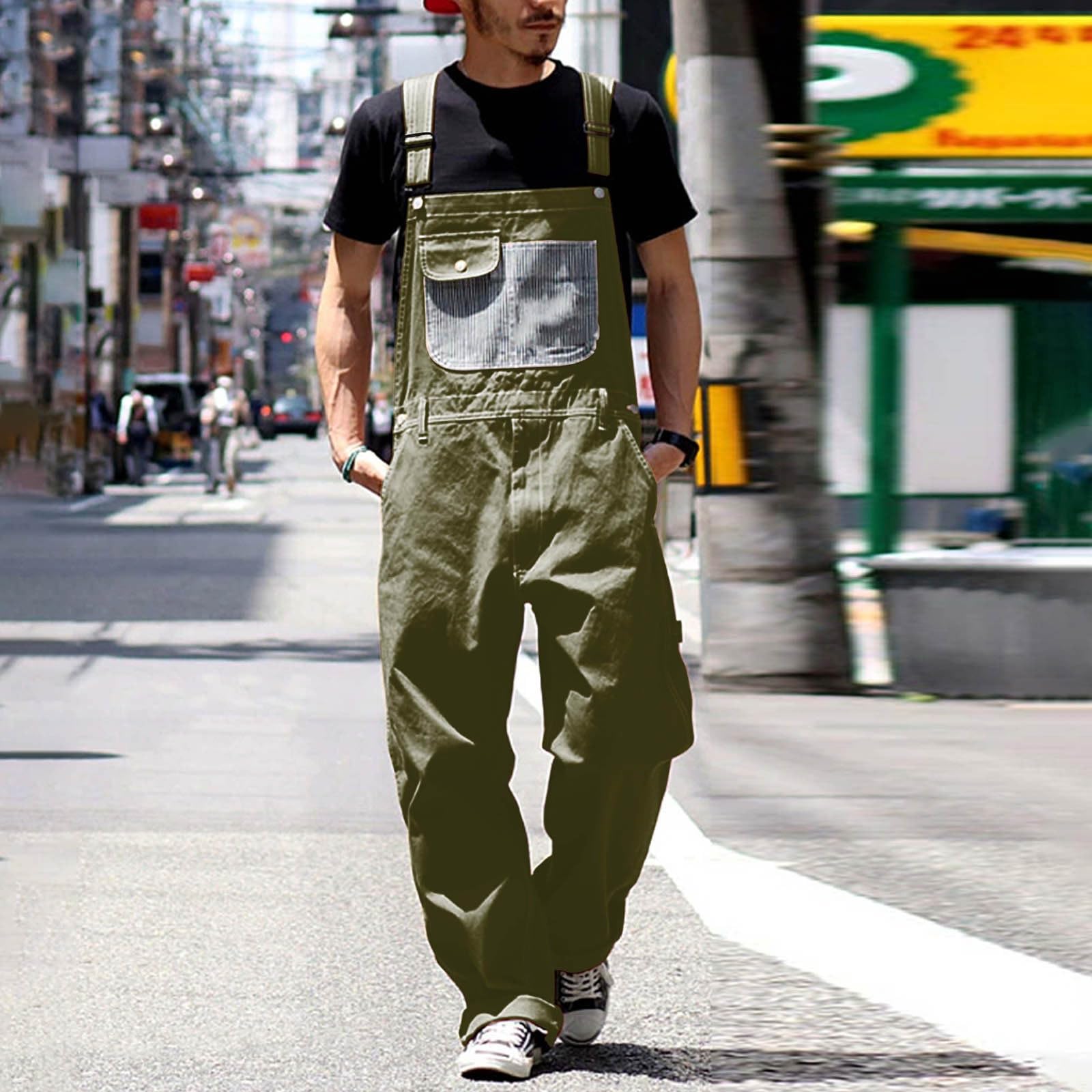 Salopette da uomo in denim da lavoro alla moda salopette casual jeans salopette e bretelle generale Pro Heavy Duty Workwear unisex vestibilità comoda pantaloni cargo da combattimento tutto in uno