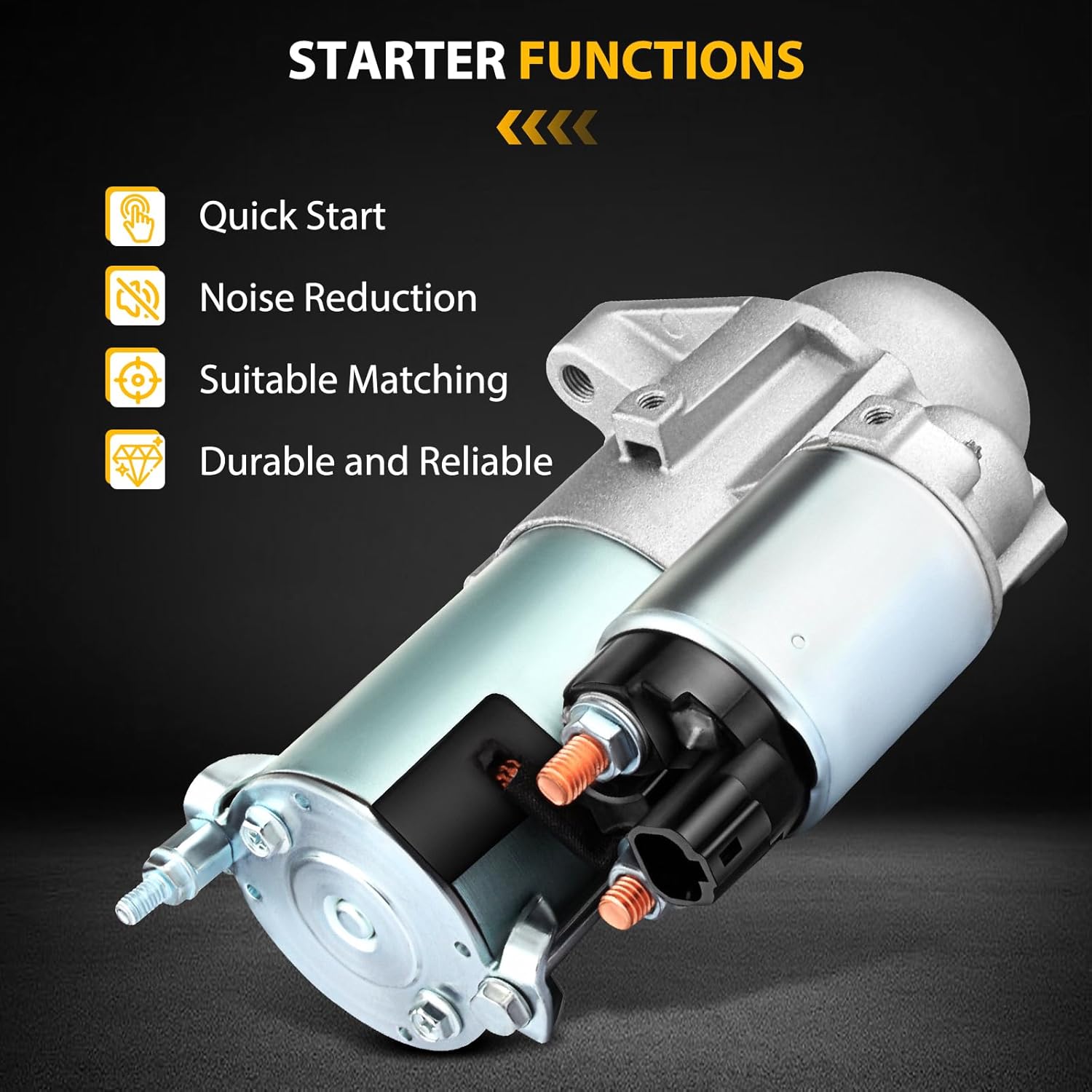 ASAPE Starter Fits for Hyundai for Sonata 2006-2009 for Hyundai for Veracruz 2007-2009 for Kia for Amanti 2007-2008 Replacement New Starter Motor 6949N 113326 8000172 36100-3C130