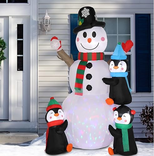 Miniatura 3 de Decoraciones navideñas inflables de 8 pies con luces LED, árbol de Navidad inflable, decoración de fiesta familiar, patio, césped, decoración