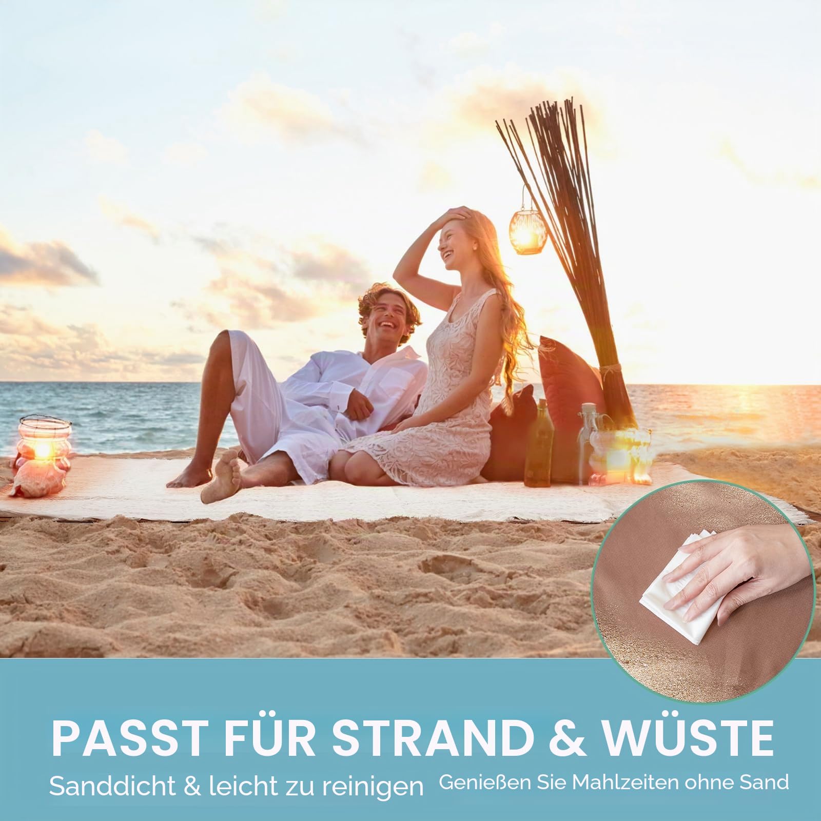 Tiny Land Picknickdecke, 2-in-1 Outdoor-Überwurfdecke, wasserdicht, groß, faltbar, Strandmatte, passend für 4–6 Erwachsene, perfekt für Yoga, Stadion, Auto, Paare und Familien
