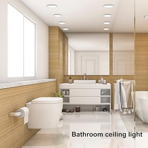 Miniatura 6 de NOVELUX Lámpara de techo LED pequeña empotrada de 7 pulgadas con certificación ETL, regulable, luz diurna de 5000 K, luminaria de techo de panel