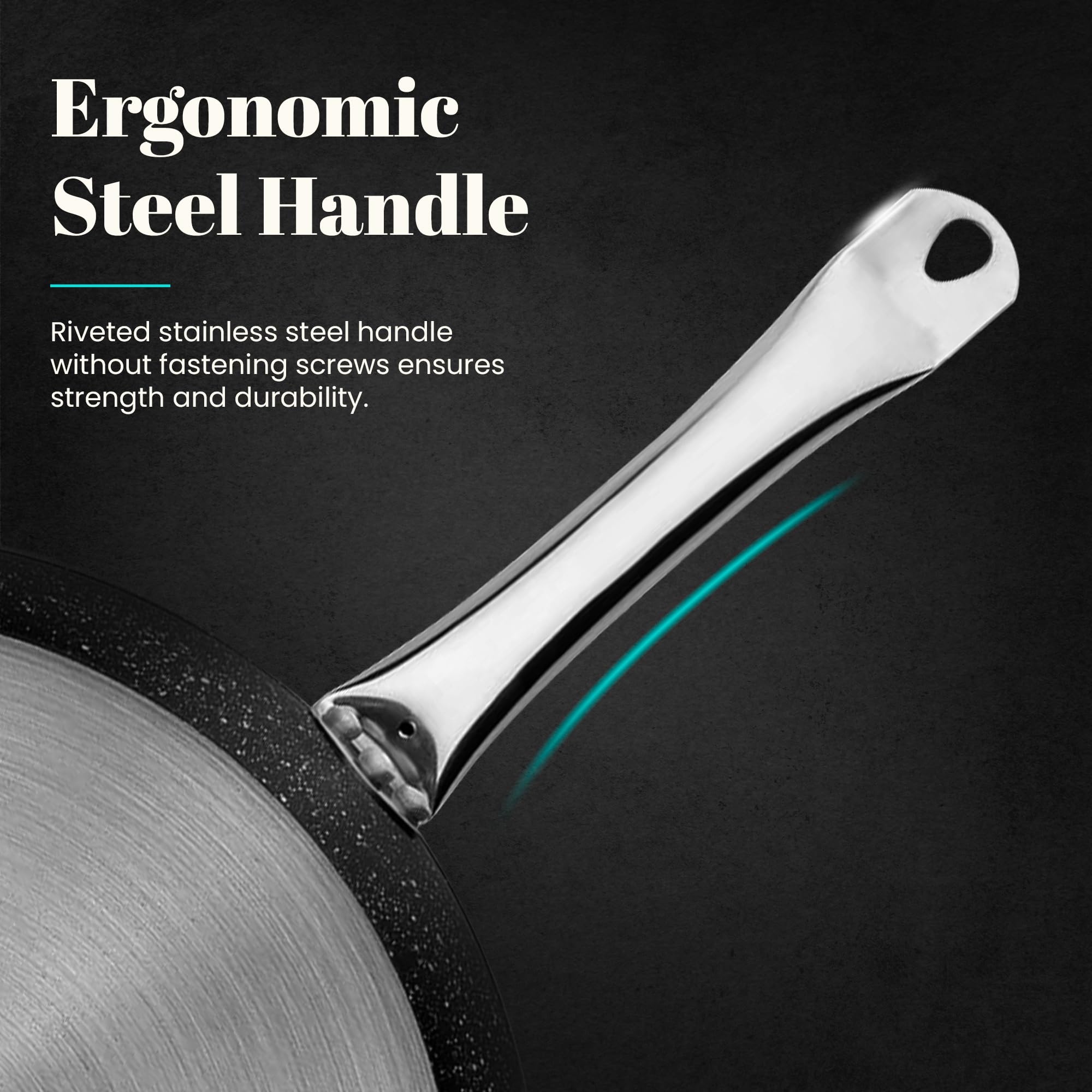 Casserole Induction WeCook! 20 Cm - Aluminium Forgé - Revêtement Pierre Antiadhésif - Sans PFOA